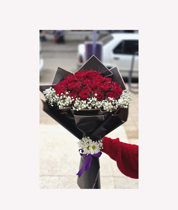 30 güllü Kırmızı Gül Buketi