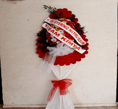 Düğün Çiçekleri - Düğün &amp; Açılış İçin Tek Katlı Çelenk