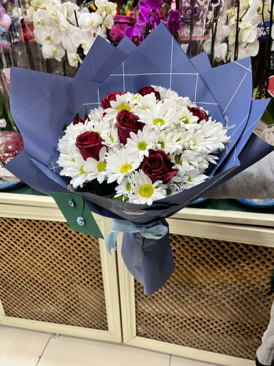 Beyaz Papatya Güllü Paket